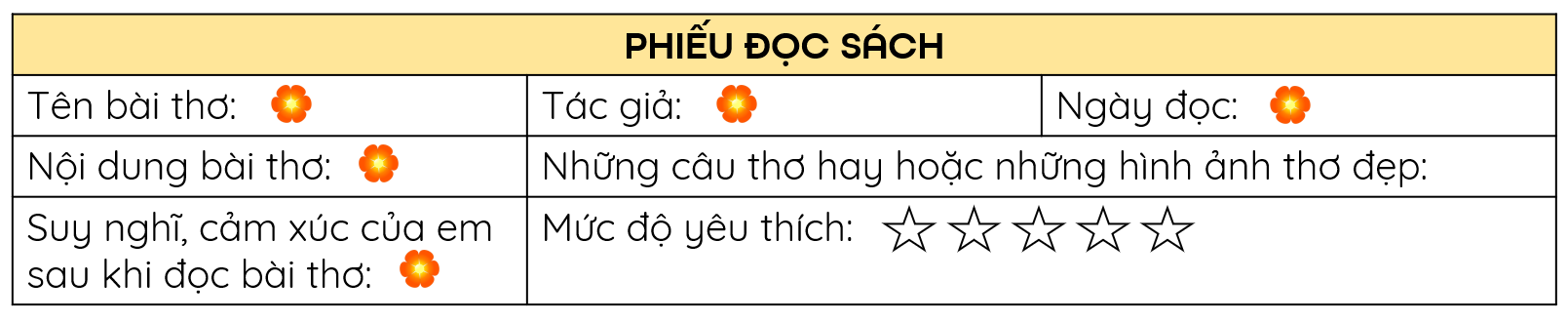 phiếu đọc mở rộng olm